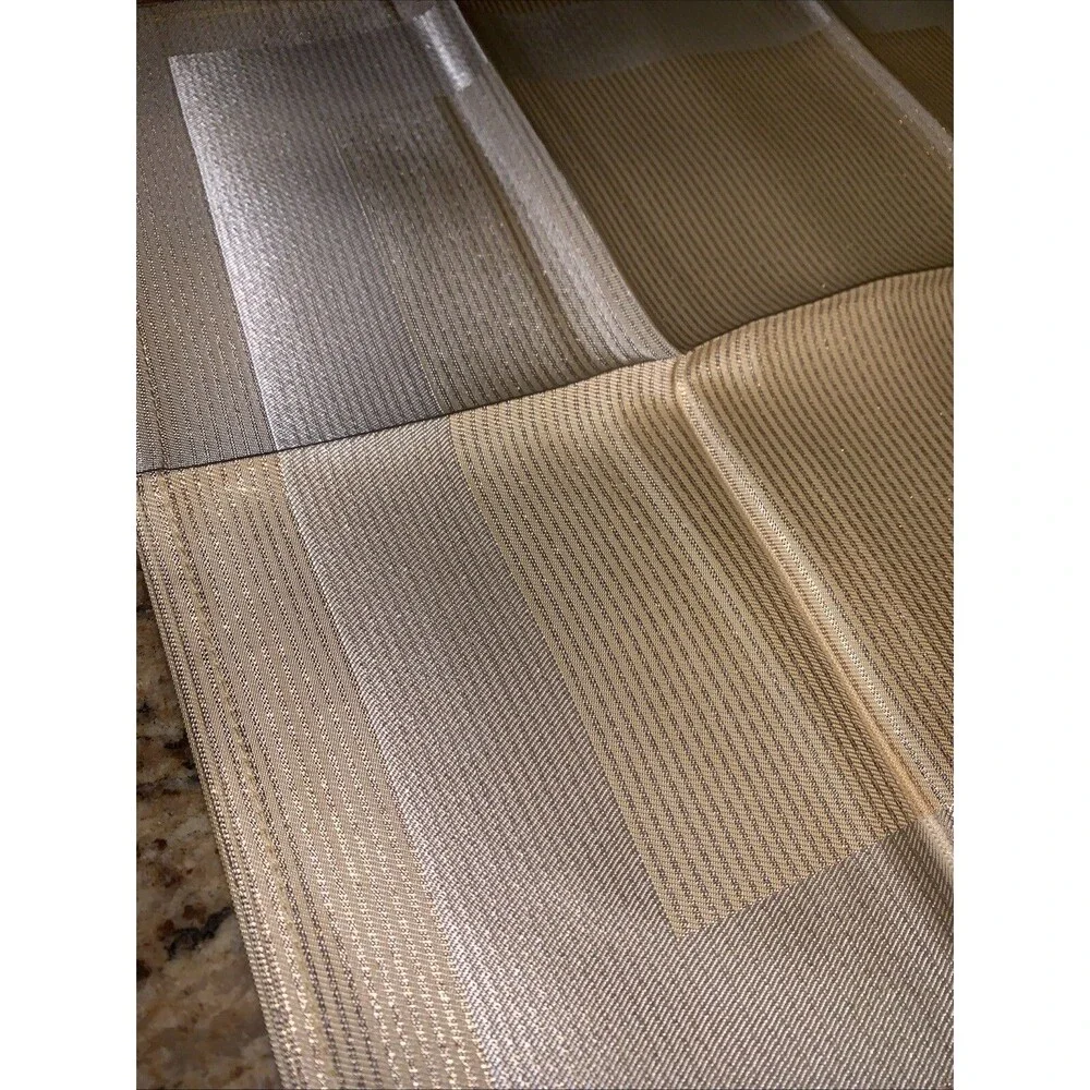 Metallic Gold Stripe Polyester Napkins NWOT 15in Square